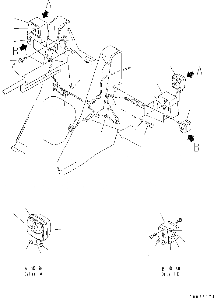 Схема запчастей Komatsu WA20-2 - ЭЛЕКТРИКА (ПЕРЕДН. ЛИНИЯ) (ДЛЯ ROAD REGULATION)(№8-) ЭЛЕКТРИКА