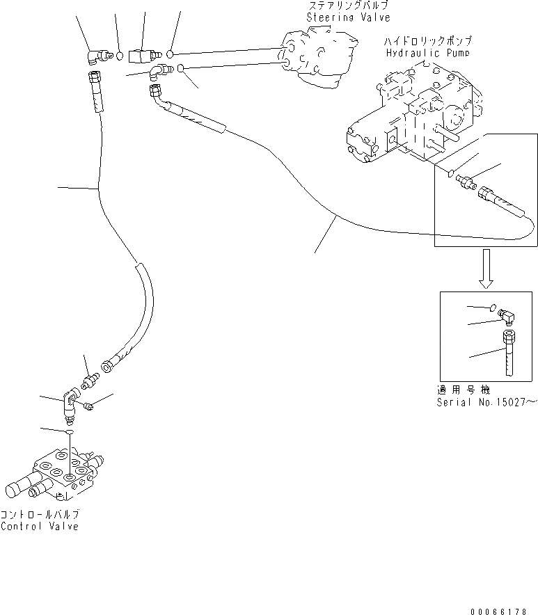 Схема запчастей Komatsu WA20-2 - ГИДРОЛИНИЯ (ЛИНИЯ ПОДАЧИ) (ДЛЯ КОВША ПОЗИЦИОНЕР)(№8-) ГИДРАВЛИКА