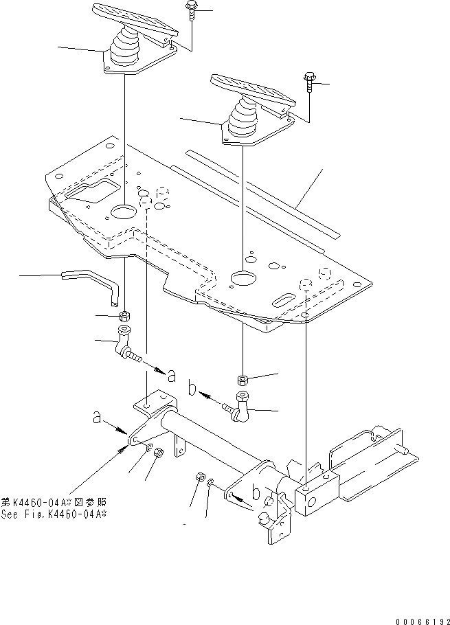 Схема запчастей Komatsu WA20-2 - ПЕДАЛЬ ТОРМОЗА И МЕХАНИЗМ (/)(№8-) КАБИНА ОПЕРАТОРА И СИСТЕМА УПРАВЛЕНИЯ