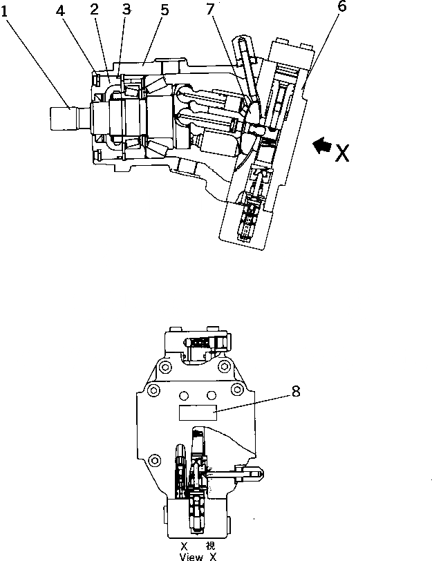 Схема запчастей Komatsu WA20-2 - МОТОР ХОДА (ВНУТР. ЧАСТИ)(№-) ОСНОВН. КОМПОНЕНТЫ И РЕМКОМПЛЕКТЫ