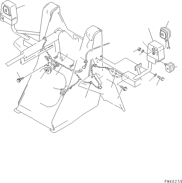 Схема запчастей Komatsu WA20-2 - ЭЛЕКТРИКА (ПЕРЕДН. ЛИНИЯ) (С БОЛЬШ. КОВШ) ЭЛЕКТРИКА