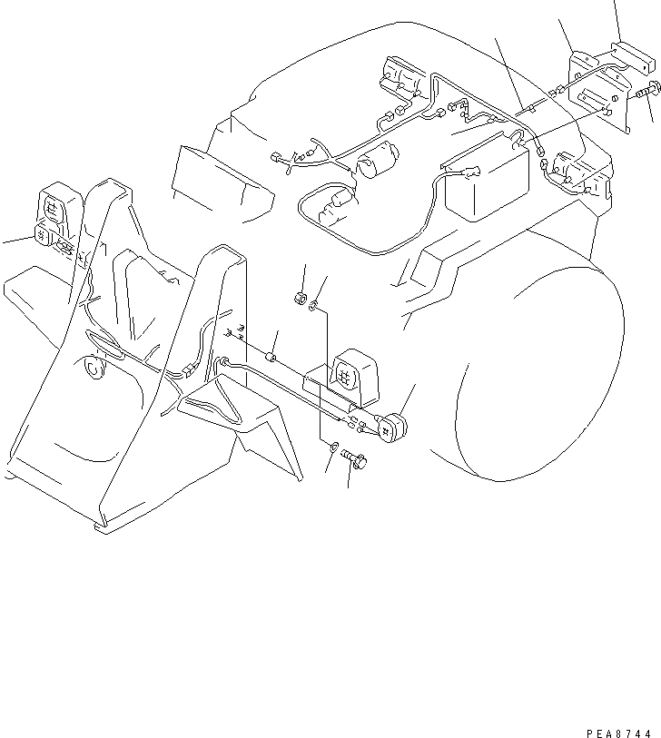 Схема запчастей Komatsu WA20-2 - КОМПОНЕНТЫ (ОБСЛУЖИВ-Е) ЭЛЕКТРИКА