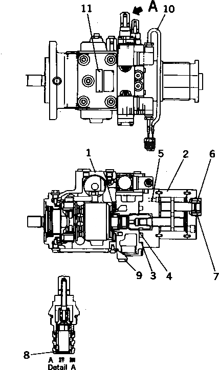 Схема запчастей Komatsu WA20-2 - ОСНОВН. НАСОС (ВНУТР. ЧАСТИ)(№-) ОСНОВН. КОМПОНЕНТЫ И РЕМКОМПЛЕКТЫ