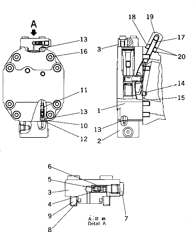 Схема запчастей Komatsu WA20-2 - МОТОР ХОДА (ВНУТР. ЧАСТИ) (УПРАВЛ-Е ГРУППА)(№-) ОСНОВН. КОМПОНЕНТЫ И РЕМКОМПЛЕКТЫ