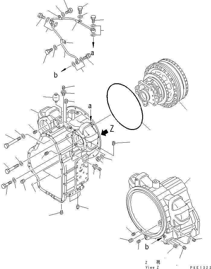 Схема запчастей Komatsu WA200-3-X - ТРАНСМИССИЯ (КОРПУС ТРАНСМИССИИ) (/)(№-) ТРАНСМИССИЯ