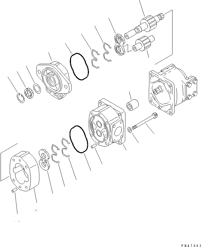 Схема запчастей Komatsu WA200-3-X - ТРАНСМИССИЯ (ГИДР. НАСОС.) (/)(№-) ТРАНСМИССИЯ