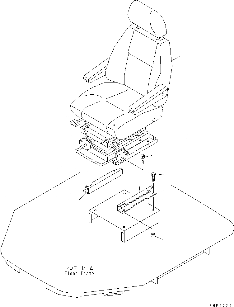 Схема запчастей Komatsu WA200-3-X - СИДЕНЬЕ ОПЕРАТОРА (С ПОДВЕСКА) (ТКАНЬ ТИП)(№7-) РАМА И ЧАСТИ КОРПУСА