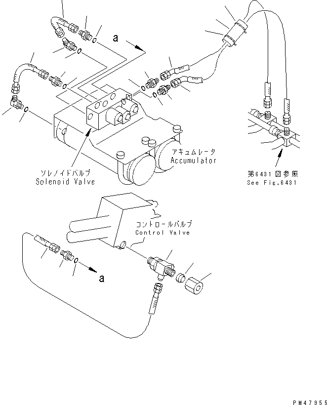 Схема запчастей Komatsu WA200-3-X - ГИДРОЛИНИЯ (ЛИНИЯ ECSS) (/)(№-) УПРАВЛ-Е РАБОЧИМ ОБОРУДОВАНИЕМ