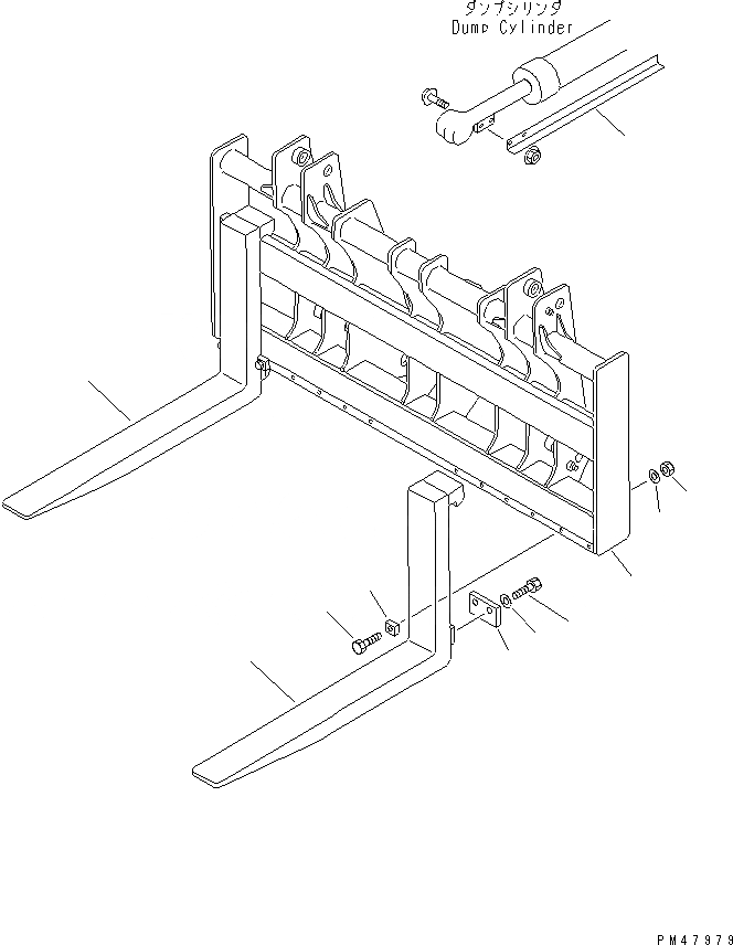 Схема запчастей Komatsu WA200-3-X - LUMBER ВИЛЫ(№-) РАБОЧЕЕ ОБОРУДОВАНИЕ