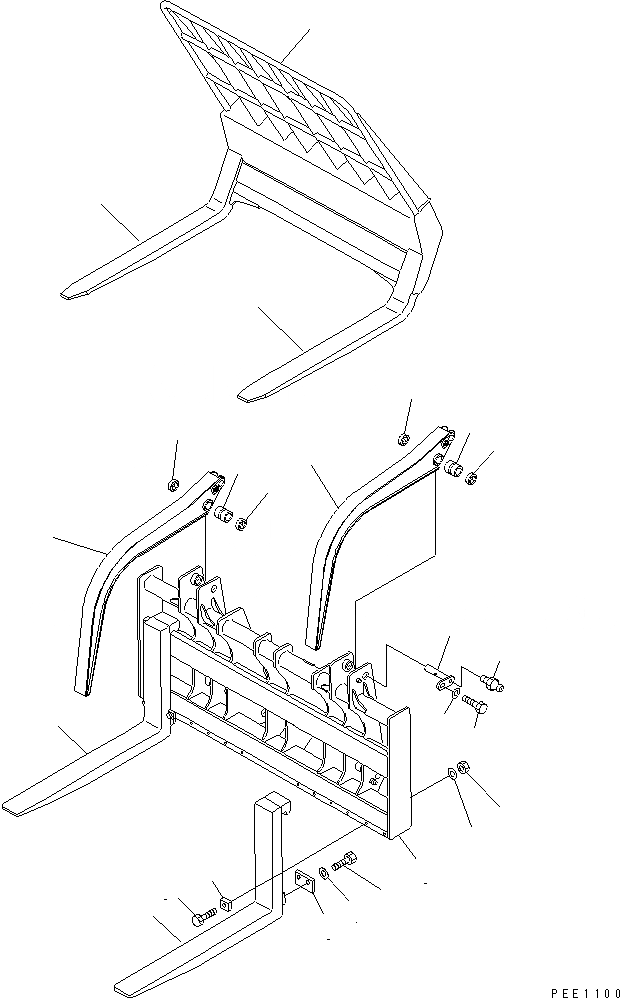 Схема запчастей Komatsu WA200-3-X - ВИЛЫ(№-) КАТАЛОГИ ЗЧ