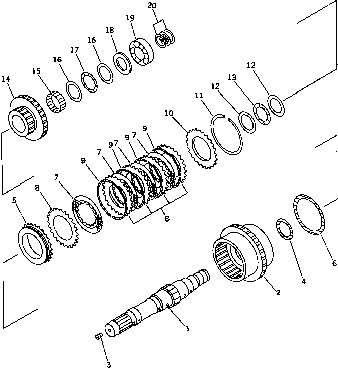 Схема запчастей Komatsu WA200-1 - 3 МУФТА(№-) ГИДРОТРАНСФОРМАТОР И ТРАНСМИССИЯ