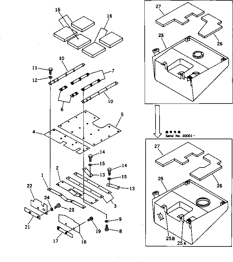 Схема запчастей Komatsu WA200-1 - NOISE ABATMENT ЧАСТИ (7/9)(№-) РАМА И ЧАСТИ КОРПУСА