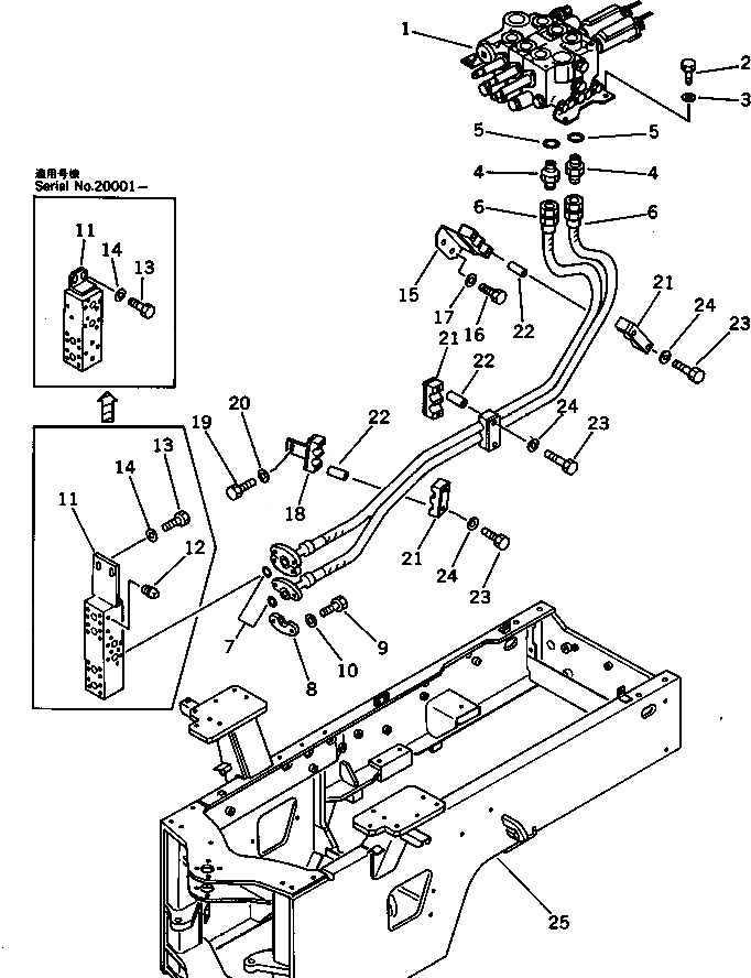 Схема запчастей Komatsu WA200-1 - ГИДРОЛИНИЯ (/) (ДЛЯ S.P.A.P.)(№-9999) СПЕЦ. APPLICATION ЧАСТИ