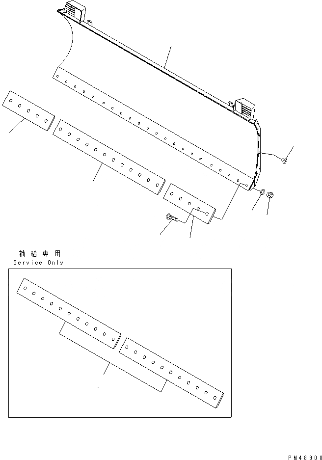 Схема запчастей Komatsu WA200-3-XW - PITCH И ANGLE SNOW PНИЗ. (/) (ОТВАЛ)(№-) СПЕЦ. APPLICATION ЧАСТИ