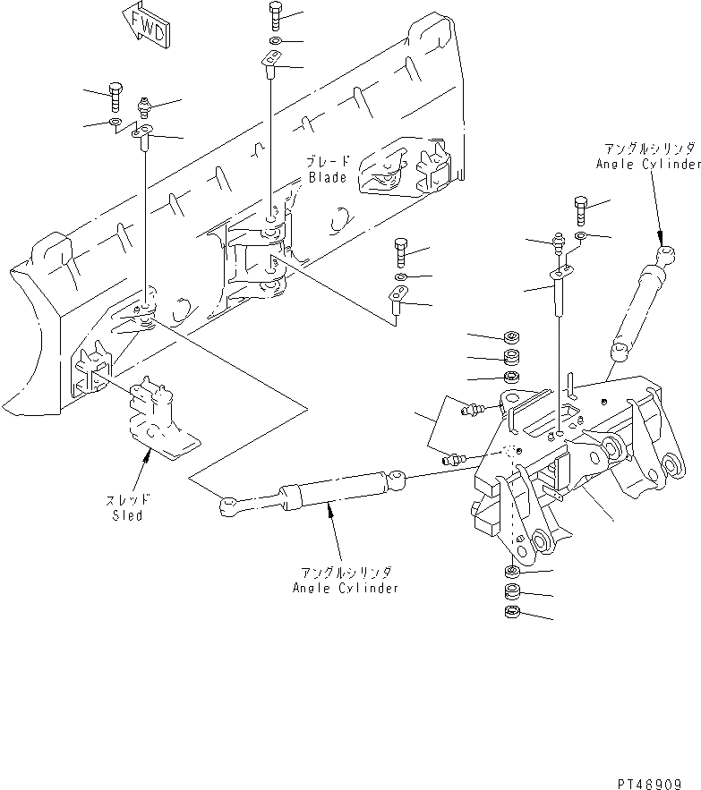 Схема запчастей Komatsu WA200-3-XW - PITCH И ANGLE SNOW PНИЗ. (/) (НЕСУЩИЙ ЭЛЕМЕНТ)(№-) СПЕЦ. APPLICATION ЧАСТИ