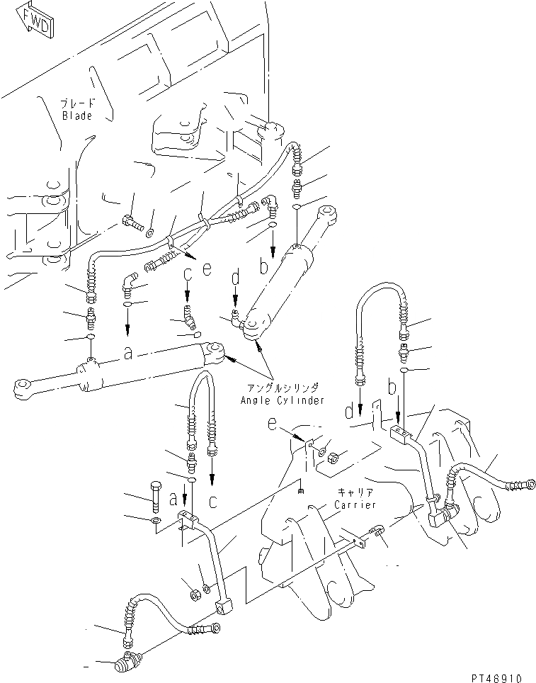 Схема запчастей Komatsu WA200-3-XW - PITCH И ANGLE SNOW PНИЗ. (/) (ЦИЛИНДР НАКЛОНА ЛИНИЯ)(№-) СПЕЦ. APPLICATION ЧАСТИ