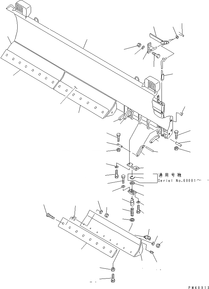 Схема запчастей Komatsu WA200-3-XW - PITCH И ANGLE SNOW PНИЗ. (С SHOCK CANCEL ОТВАЛ) (/) (ОТВАЛ)(№-) СПЕЦ. APPLICATION ЧАСТИ