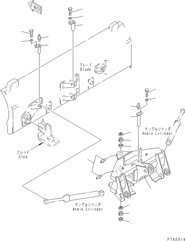 Схема запчастей Komatsu WA200-3-XW - PITCH И ANGLE SNOW PНИЗ. (С SHOCK CANCEL ОТВАЛ) (/)    (НЕСУЩИЙ ЭЛЕМЕНТ)(№-) СПЕЦ. APPLICATION ЧАСТИ