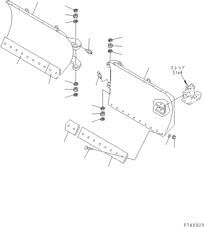 Схема запчастей Komatsu WA200-3-XW - MULTI ОТВАЛ (SLIDE ТИП) (/) (ОТВАЛ)(№-) СПЕЦ. APPLICATION ЧАСТИ