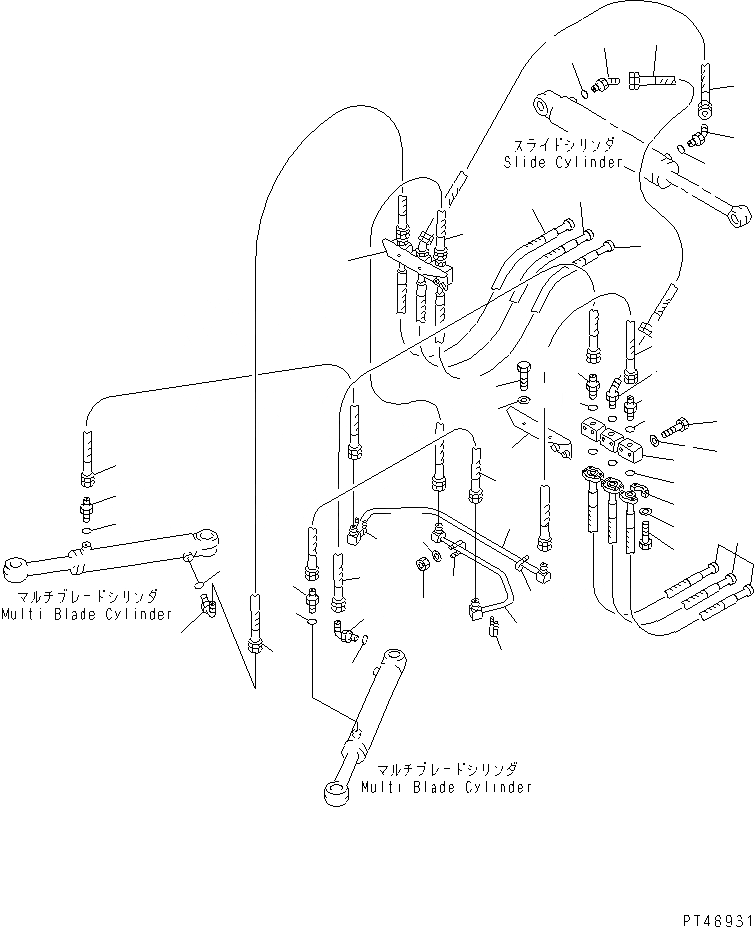 Схема запчастей Komatsu WA200-3-XW - MULTI ОТВАЛ (SLIDE ТИП COUPLER) (/) (ЦИЛИНДР ОТВАЛА ЛИНИЯ)(№-) СПЕЦ. APPLICATION ЧАСТИ