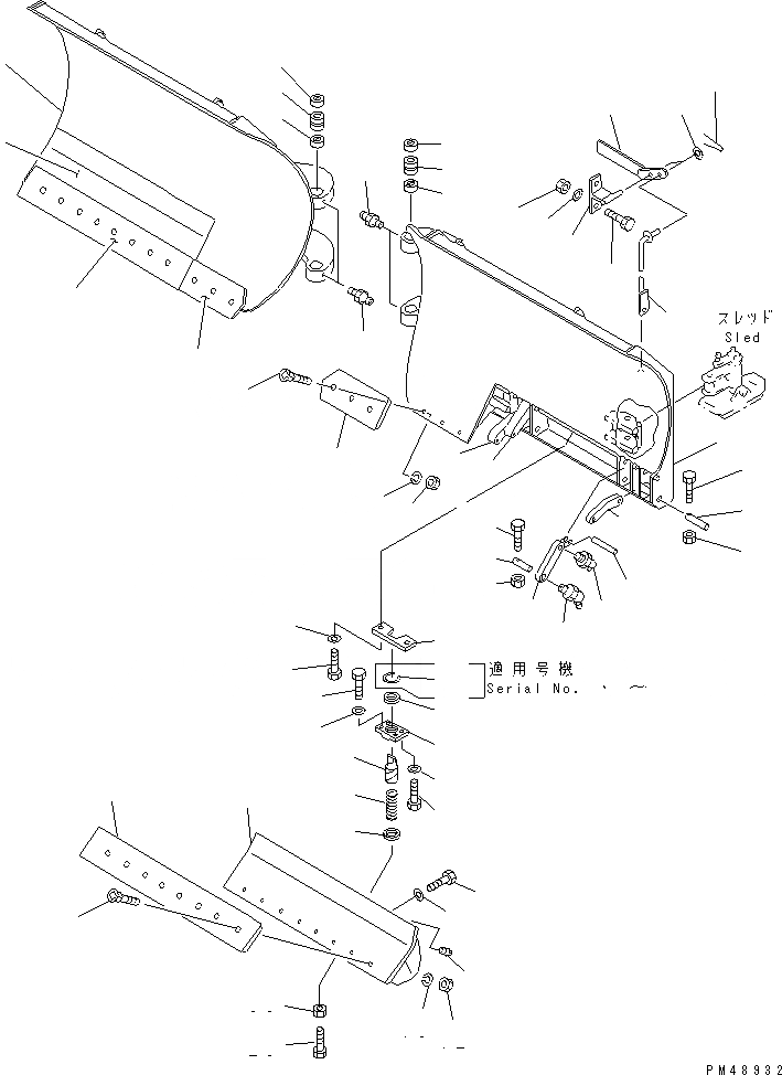 Схема запчастей Komatsu WA200-3-XW - MULTI ОТВАЛ (С SHOCK CANSEL ОТВАЛ) (/) (ОТВАЛ)(№-) СПЕЦ. APPLICATION ЧАСТИ