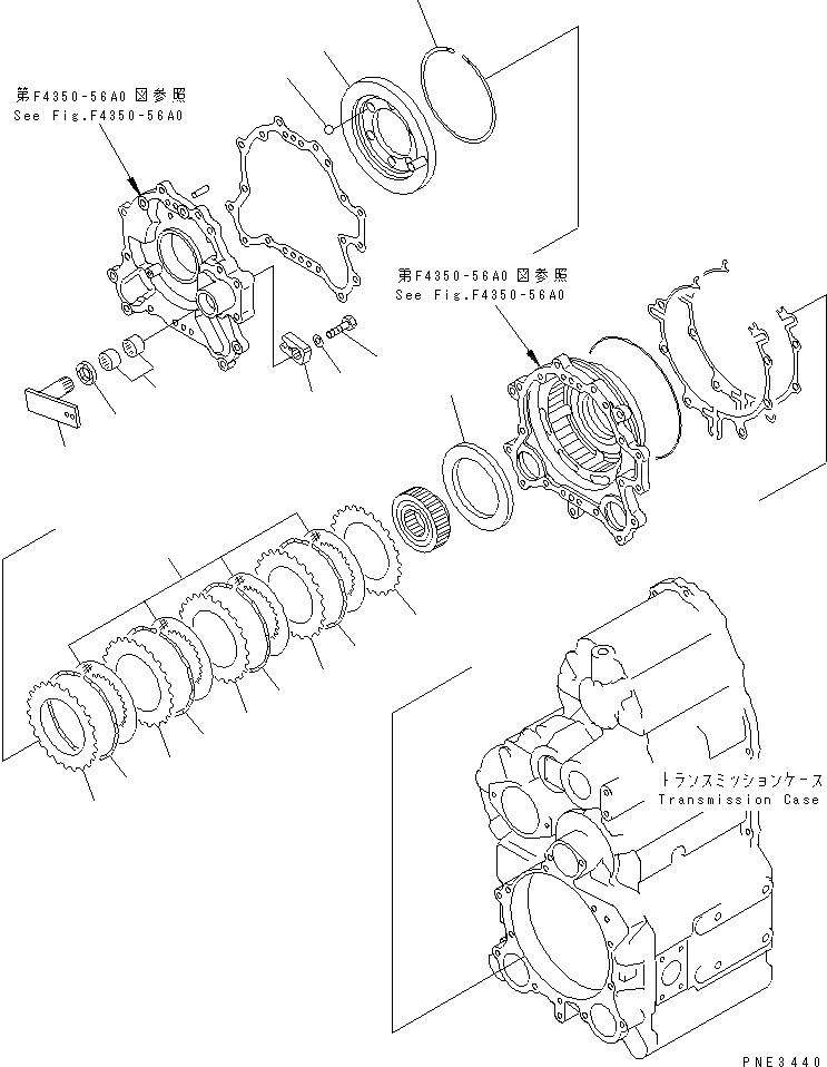 Схема запчастей Komatsu WA200-3 - ТРАНСМИССИЯ (СТОЯНОЧНЫЙ ТОРМОЗ) ТРАНСМИССИЯ