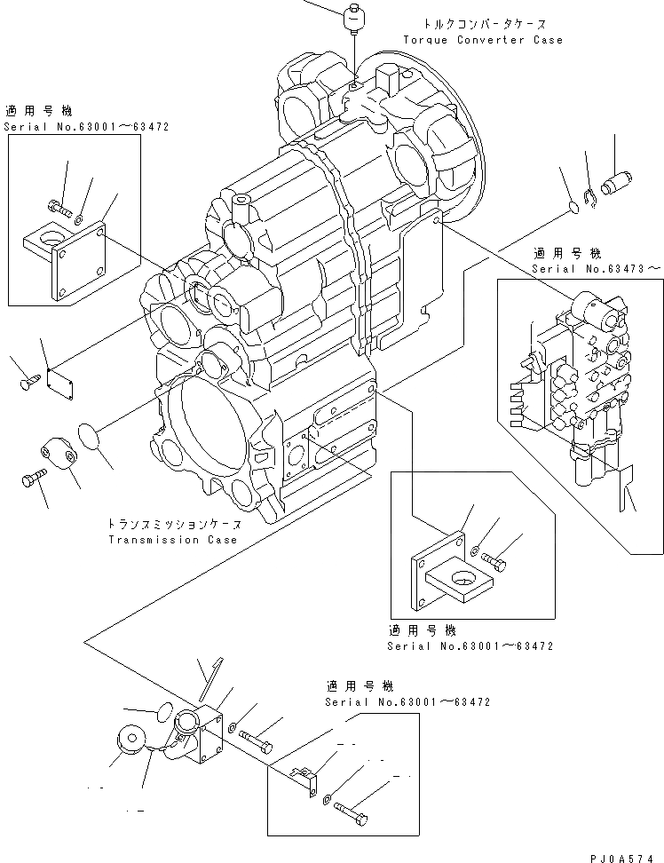 Схема запчастей Komatsu WA200-3 - ТРАНСМИССИЯ (ОНОСЯЩИЕСЯ К НЕЙ ЧАСТИ)(/) ТРАНСМИССИЯ