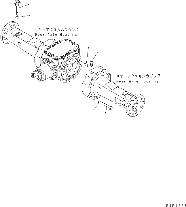 Схема запчастей Komatsu WA200-3 - ЗАДН. МОСТ (КРЕПЛЕНИЕ КОЖУХА МОСТА) ТРАНСМИССИЯ