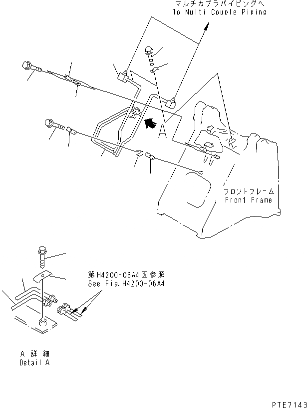 Схема запчастей Komatsu WA200-3 - ГИДРОЛИНИЯ (СОЕДИНИТ. УСТР-ВО) (/) ГИДРАВЛИКА