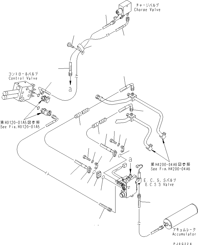 Схема запчастей Komatsu WA200-3 - ГИДРОЛИНИЯ (ЛИНИЯ ECSS) (/) (С ECSS)(№9-) ГИДРАВЛИКА