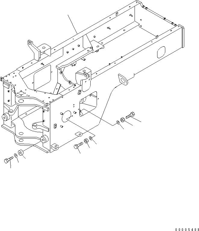 Схема запчастей Komatsu WA200-3 - ЗАДН. РАМА (ДЛЯ SUPER БЕСШУМН. СПЕЦИФ-Я) ОСНОВНАЯ РАМА И ЕЕ ЧАСТИ