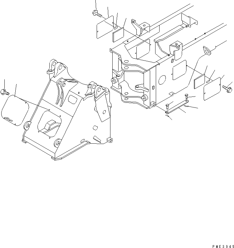 Схема запчастей Komatsu WA200-3 - БЛОКИР. ШАНГА И COVER ОСНОВНАЯ РАМА И ЕЕ ЧАСТИ