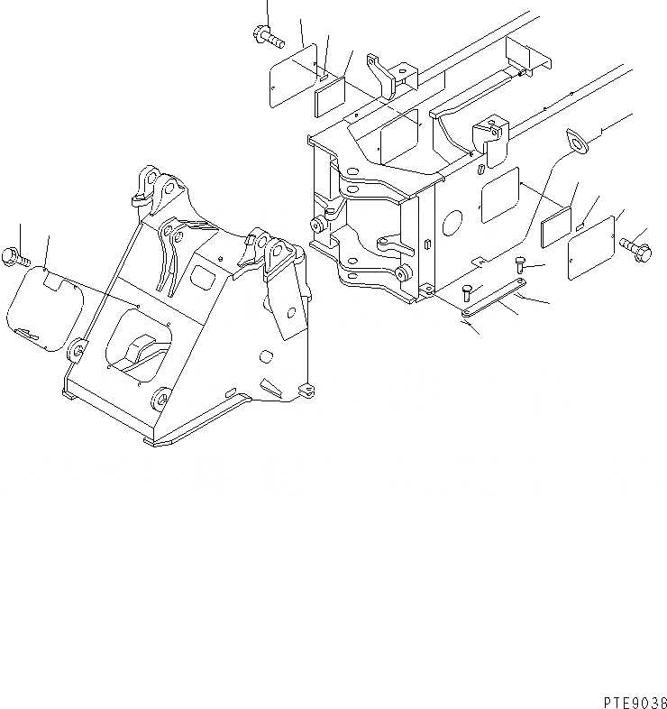 Схема запчастей Komatsu WA200-3 - БЛОКИР. ШАНГА И КРЫШКА(С СОЕДИНИТ. УСТР-ВО) ОСНОВНАЯ РАМА И ЕЕ ЧАСТИ