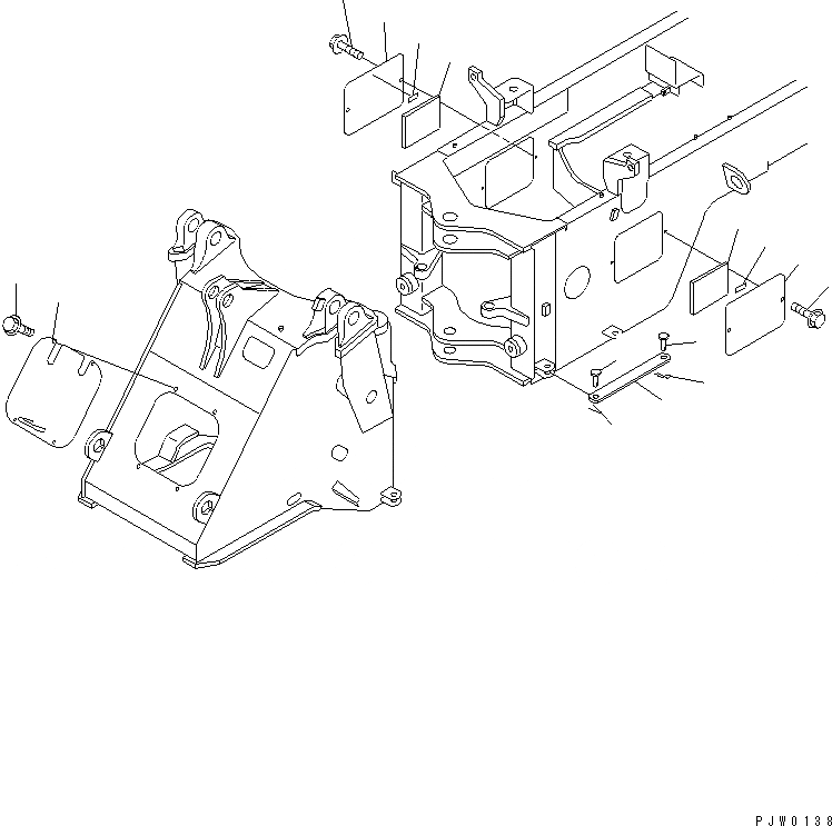 Схема запчастей Komatsu WA200-3 - БЛОКИР. ШАНГА И КРЫШКА(С 3-Х СЕКЦИОНН. И ТРУБЫ) ОСНОВНАЯ РАМА И ЕЕ ЧАСТИ