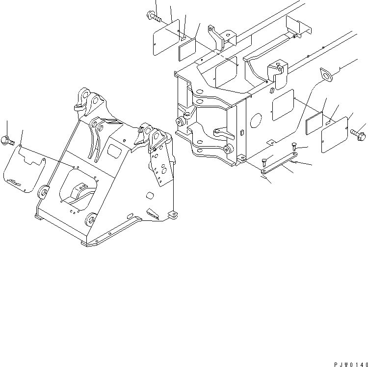 Схема запчастей Komatsu WA200-3 - БЛОКИР. ШАНГА И КРЫШКА(С 5-СЕКЦИОНН. И ТРУБЫ) ОСНОВНАЯ РАМА И ЕЕ ЧАСТИ