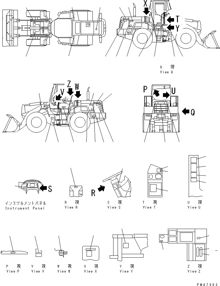 Схема запчастей Komatsu WA200-3 - МАРКИРОВКА (С КАБИНОЙ) (ЯПОН.)(№-78) КАТАЛОГИ ЗЧ