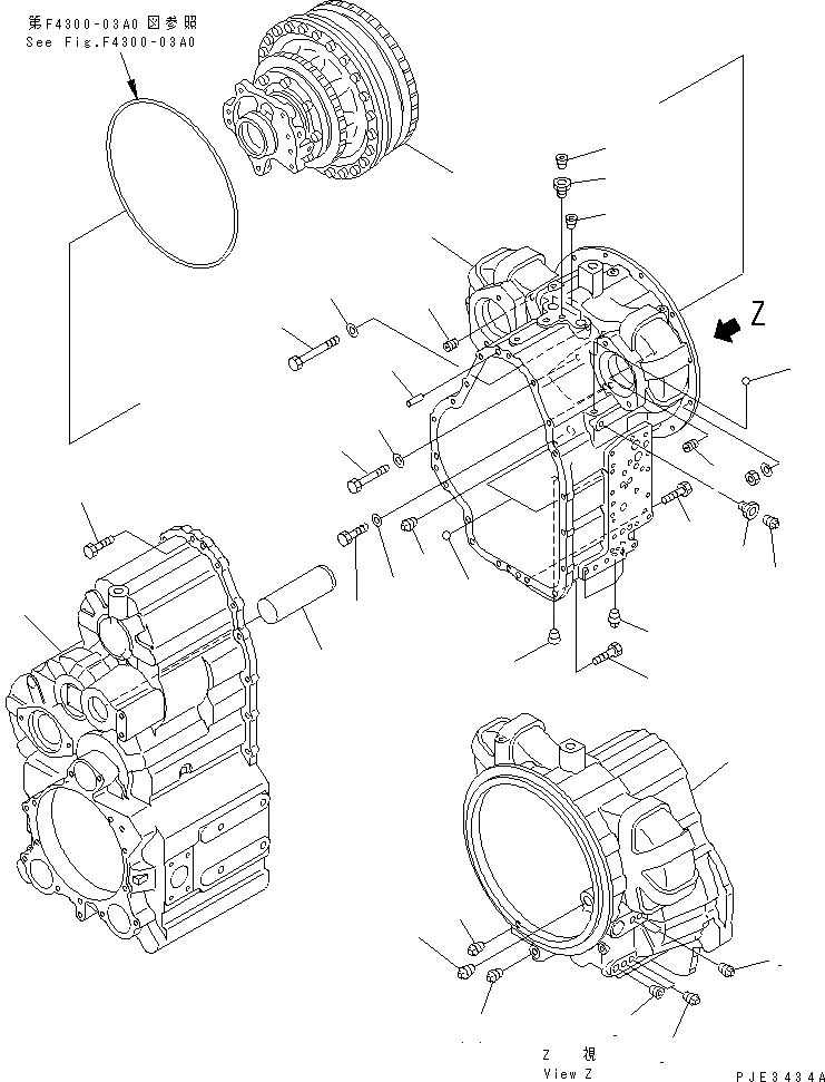 Схема запчастей Komatsu WA200-3-SN - ТРАНСМИССИЯ (КОРПУС ТРАНСМИССИИ) (/) (СНЕГОУБОРОЧН. СПЕЦ-Я.)   (С ТАХОГРАФОМ) ТРАНСМИССИЯ