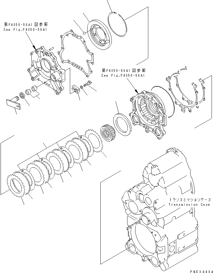 Схема запчастей Komatsu WA200-3-SN - ТРАНСМИССИЯ (СТОЯНОЧНЫЙ ТОРМОЗ) (СНЕГОУБОРОЧН. СПЕЦ-Я.)        (С ТАХОГРАФОМ) ТРАНСМИССИЯ