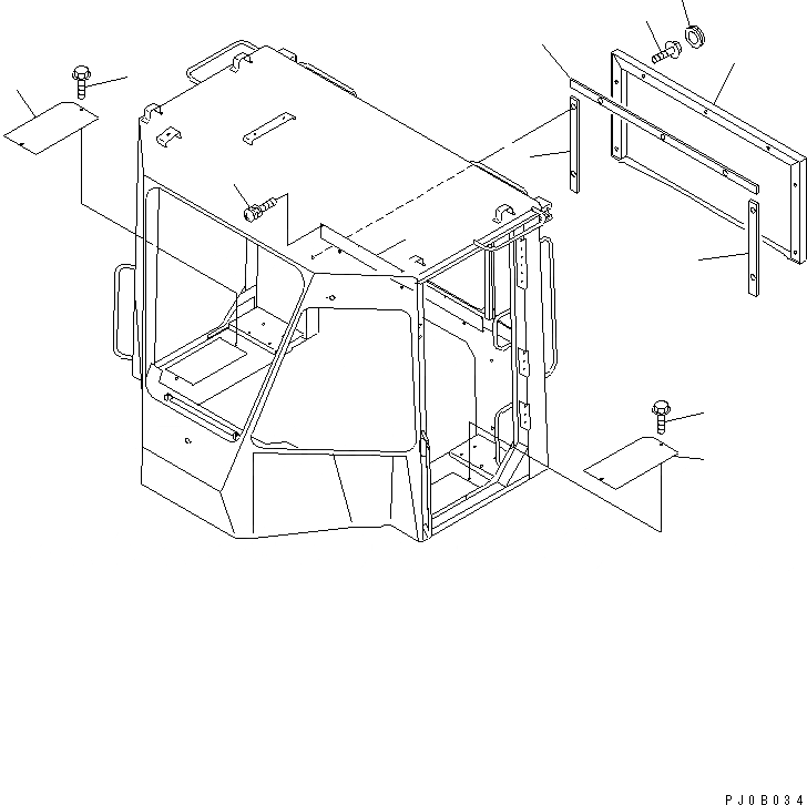 Схема запчастей Komatsu WA200-3-SN - КАБИНА ДЛЯ 2 ЧЕЛ. (ЗАДН. КРЫШКА)(№-) OPERATIORS ОБСТАНОВКА И СИСТЕМА УПРАВЛЕНИЯ