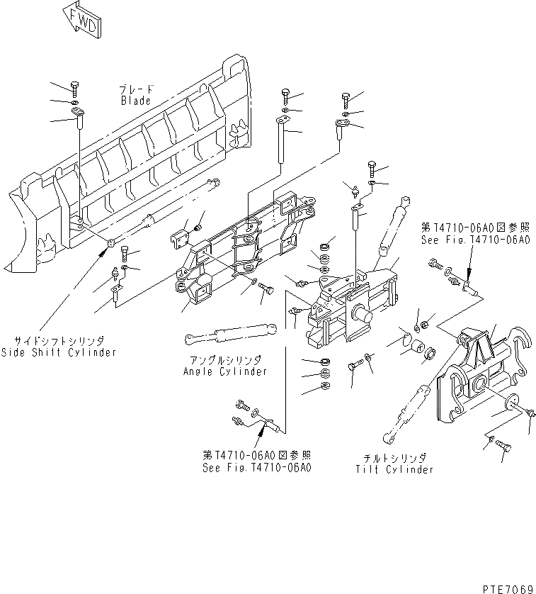 Схема запчастей Komatsu WA200-3-SN - ОТВАЛ (НЕСУЩИЙ ЭЛЕМЕНТ) (S.P.A.P.) (С СОЕДИНИТ. УСТР-ВО)(С НАКЛОНЯЕМ.) РАБОЧЕЕ ОБОРУДОВАНИЕ