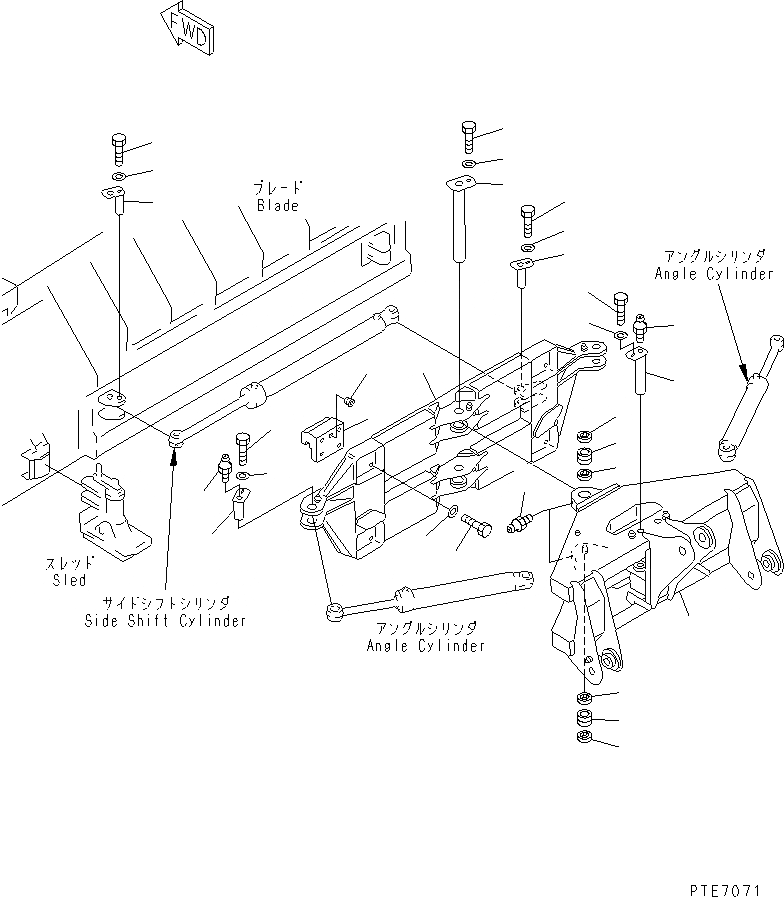 Схема запчастей Komatsu WA200-3-SN - ОТВАЛ (НЕСУЩИЙ ЭЛЕМЕНТ) (S.P.A.P.) (С SHOCK CANCEL) (/) РАБОЧЕЕ ОБОРУДОВАНИЕ