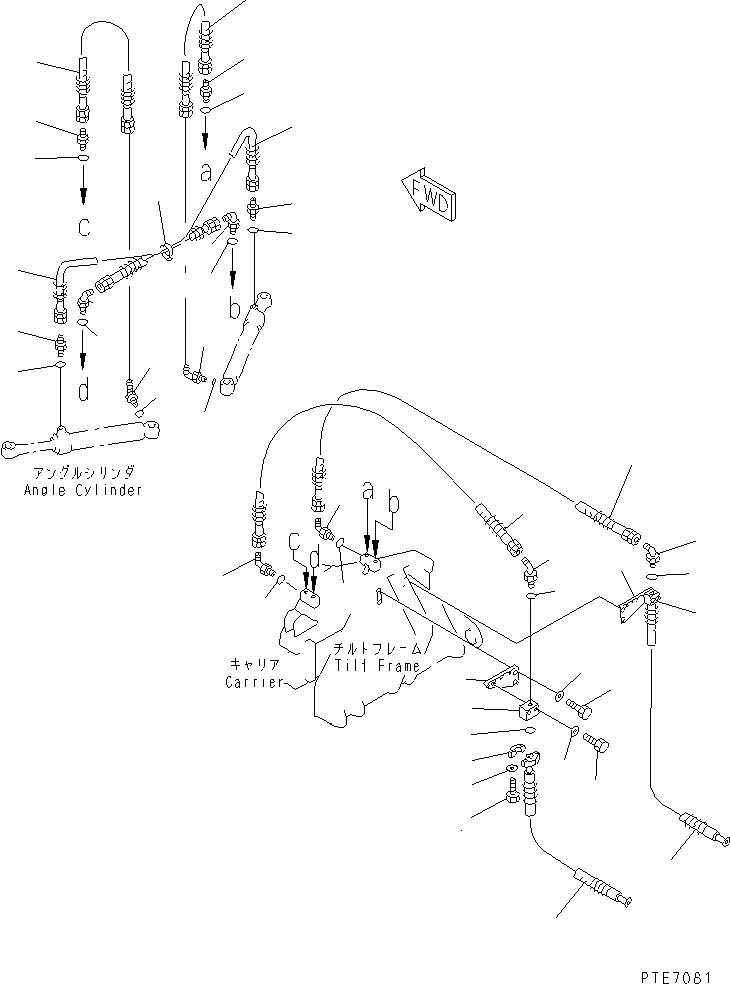 Схема запчастей Komatsu WA200-3-SN - ОТВАЛ (ЦИЛИНДР НАКЛОНА ЛИНИЯ) (S.P.A.P.) (С НАКЛОНЯЕМ.) РАБОЧЕЕ ОБОРУДОВАНИЕ