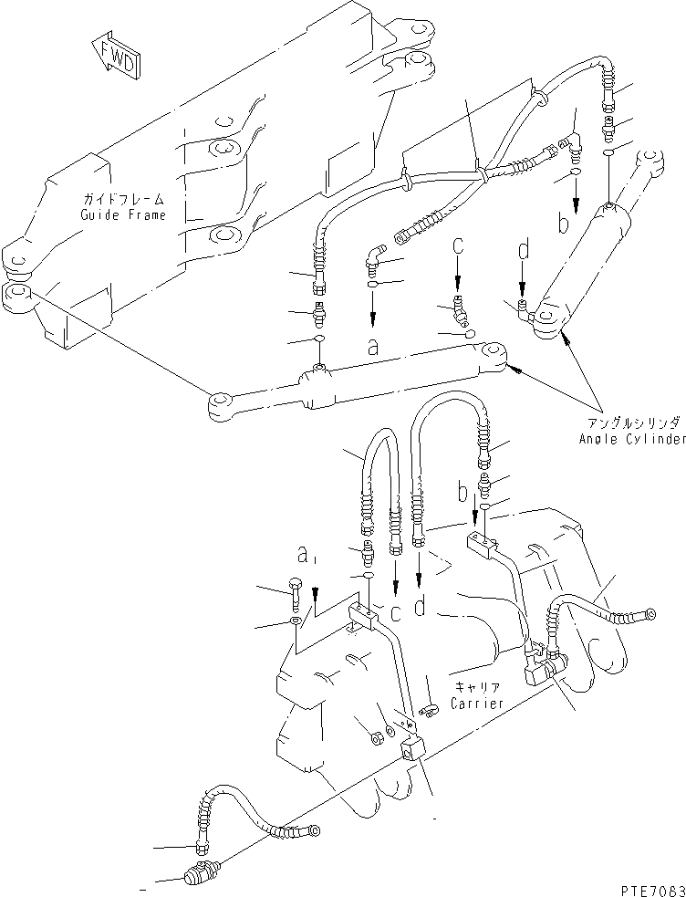 Схема запчастей Komatsu WA200-3-SN - ОТВАЛ (ЦИЛИНДР НАКЛОНА ЛИНИЯ) (S.P.A.P.) РАБОЧЕЕ ОБОРУДОВАНИЕ