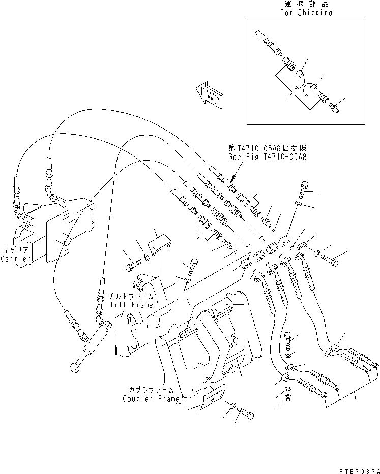 Схема запчастей Komatsu WA200-3-SN - ОТВАЛ (ANGLE И ЦИЛИНДР ПЕРЕКОСА ЛИНИЯ)(P.A.P.) (С СОЕДИНИТ. УСТР-ВО)(С НАКЛОНЯЕМ.) РАБОЧЕЕ ОБОРУДОВАНИЕ