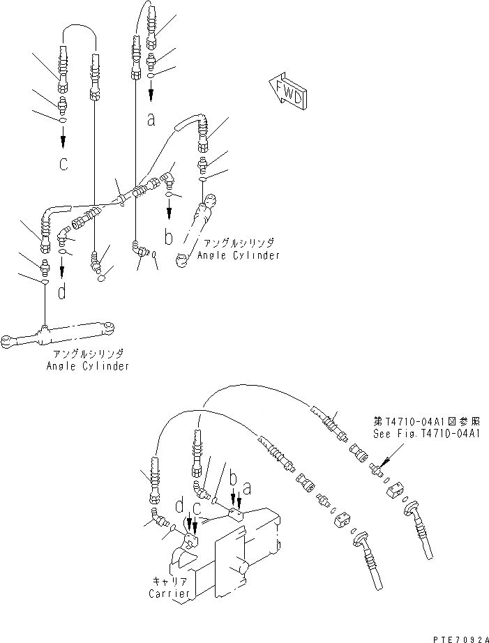 Схема запчастей Komatsu WA200-3-SN - ОТВАЛ (ЦИЛИНДР НАКЛОНА ЛИНИЯ) (S.P.A.P.) (С MULTI CUPLER) (С НАКЛОНЯЕМ.) РАБОЧЕЕ ОБОРУДОВАНИЕ