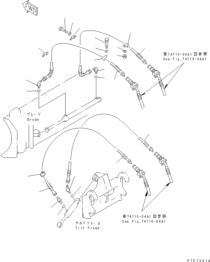 Схема запчастей Komatsu WA200-3-SN - ОТВАЛ (БОКОВ. СДВИГ И ЛИНИЯ ЦИЛИНДРА) (S.P.A.P.) (С MULTI   COUPLER) (С НАКЛОНЯЕМ.) РАБОЧЕЕ ОБОРУДОВАНИЕ