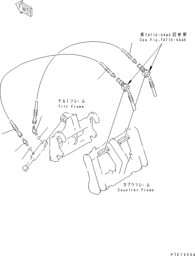 Схема запчастей Komatsu WA200-3-SN - ОТВАЛ (ЦИЛИНДР ПЕРЕКОСА ЛИНИЯ) (P.A.P.) (С СОЕДИНИТ. УСТР-ВО) (С  НАКЛОНЯЕМ.) РАБОЧЕЕ ОБОРУДОВАНИЕ