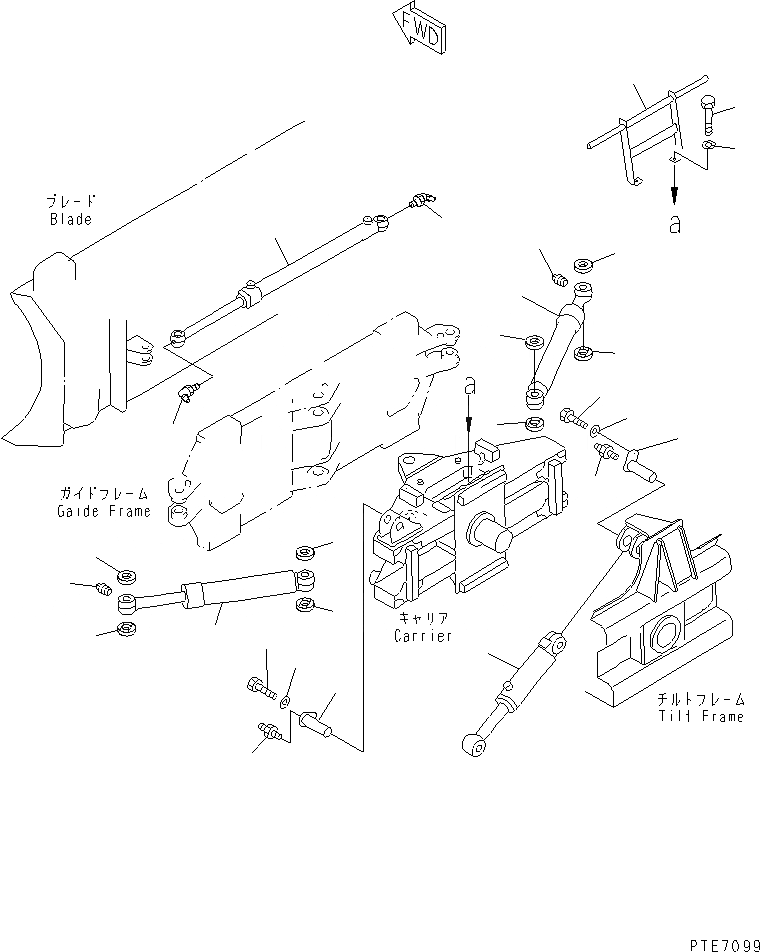 Схема запчастей Komatsu WA200-3-SN - ОТВАЛ (ЦИЛИНДР И КОМПОНЕНТЫ) (S.P.A.P.) (С НАКЛОНЯЕМ.) РАБОЧЕЕ ОБОРУДОВАНИЕ