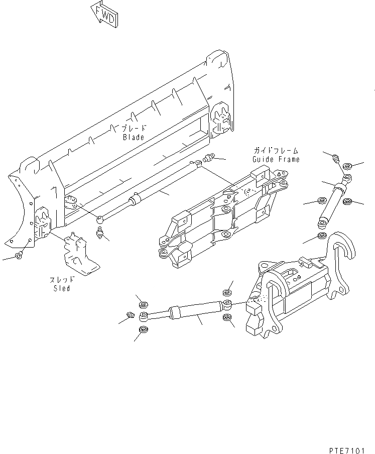 Схема запчастей Komatsu WA200-3-SN - ОТВАЛ (ЦИЛИНДР И КОМПОНЕНТЫ) (S.P.A.P.)(С СОЕДИНИТ. УСТР-ВО) РАБОЧЕЕ ОБОРУДОВАНИЕ