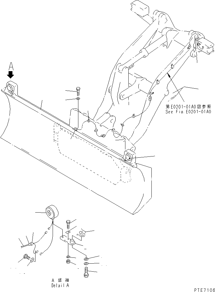 Схема запчастей Komatsu WA200-3-SN - ОТВАЛ (КОМПОНЕНТЫ (ОБСЛУЖИВ-Е)) (S.P.A.P.) (С НАКЛОНЯЕМ.) РАБОЧЕЕ ОБОРУДОВАНИЕ